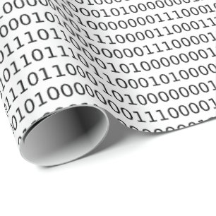 Computer Science Binary (Black and Red) Wrapping Paper