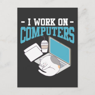 Computer Science Cat Gaming Nerd Kitten Programmer Postcard