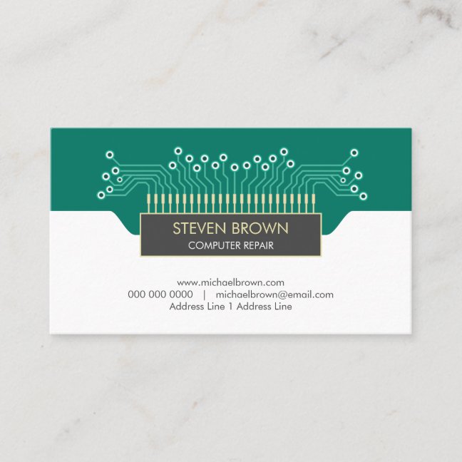 Computer Science Circuit Board Geek Coding Tech Business Card