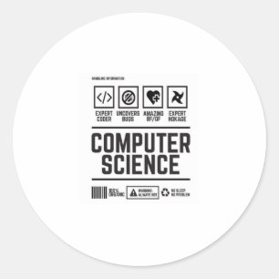 computer science classic round sticker