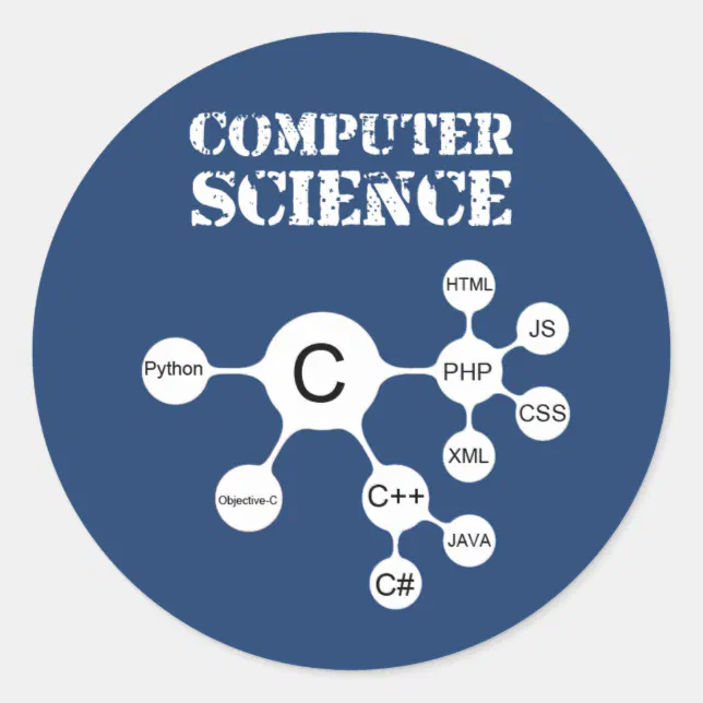 Computer Science Classic Round Sticker | Zazzle