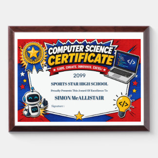 Computer science coding stem award plaque