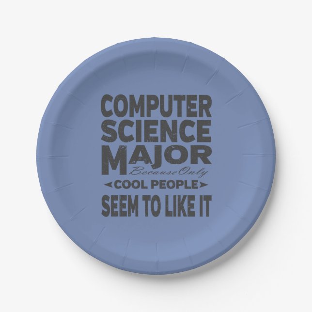 Computer Science College Major Cool People Paper Plates (Front)