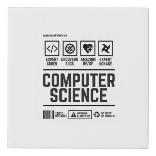 computer science faux canvas print