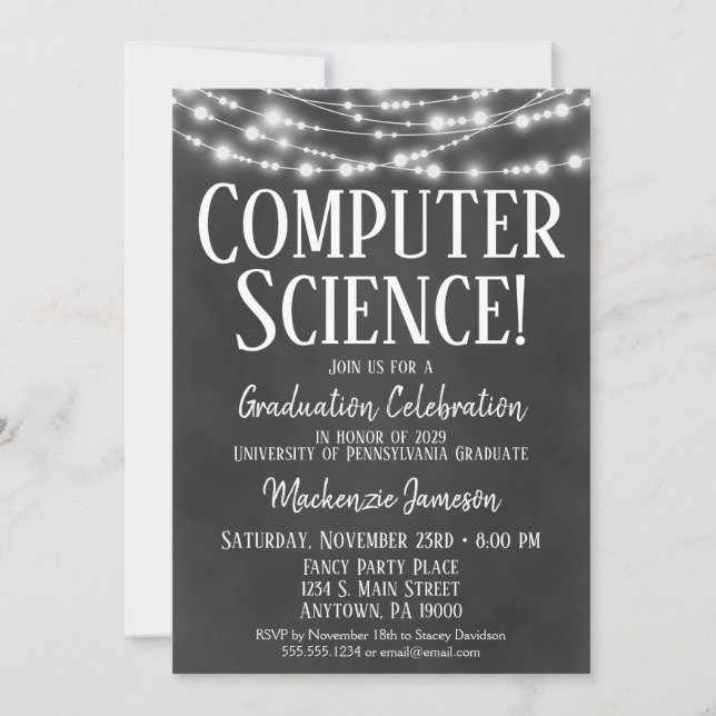 Computer Science Graduation Party Invitation (Front)