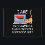 Computer Science IT Computer Cat Funny Saying Gift Postcard<br><div class="desc">Funny saying for computer science,  administrators,  IT technicians,  nerd,  coders,  hackers,  programmers and geek who like job sayings or as a hobby as a gamer in gaming who love computers and PCs,  where the cat walks over the keyboard at the computer</div>