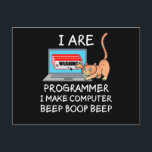 Computer Science IT Computer Cat Funny Saying Gift Postcard<br><div class="desc">Funny saying for computer science, administrators, IT technicians, nerd, coders, hackers, programmers and geek who like job sayings or as a hobby as a gamer in gaming who love computers and PCs, where the cat walks over the keyboard at the computer</div>