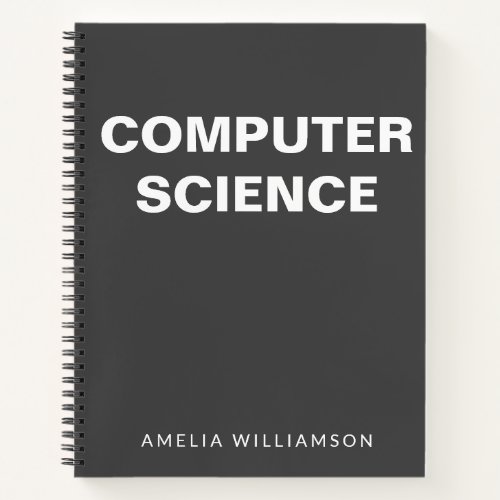 Computer Science Personalized School Black Graph Notebook