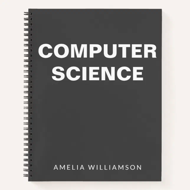 Computer Science Personalized School Black Graph Notebook | Zazzle