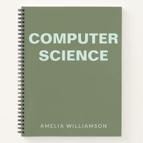 Computer Science Personalized School Olive Graph Notebook