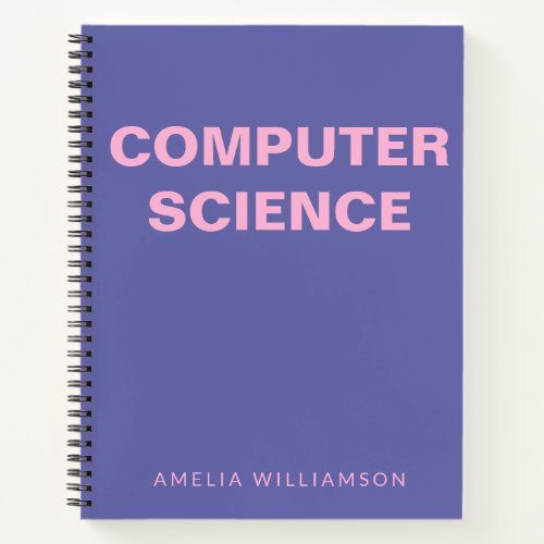 Computer Science Personalized School Purple Graph Notebook