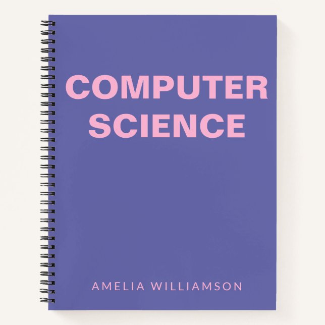 Computer Science Personalized School Purple Graph Notebook (Front)