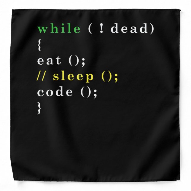 Computer Science Python Programmer Eat Code Sleep Bandana (Front)
