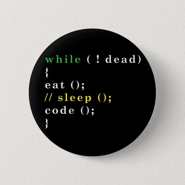 Computer Science Python Programmer Eat Code Sleep Button (Front)