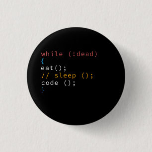 Computer Science Python Programmer Eat Code Sleep Button
