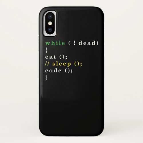 Computer Science Python Programmer Eat Code Sleep iPhone X Case