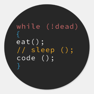 Computer Science Python Programmer Eat Code Sleep Classic Round Sticker