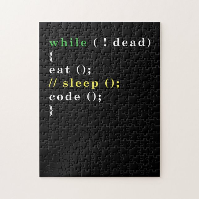 Computer Science Python Programmer Eat Code Sleep Jigsaw Puzzle (Vertical)