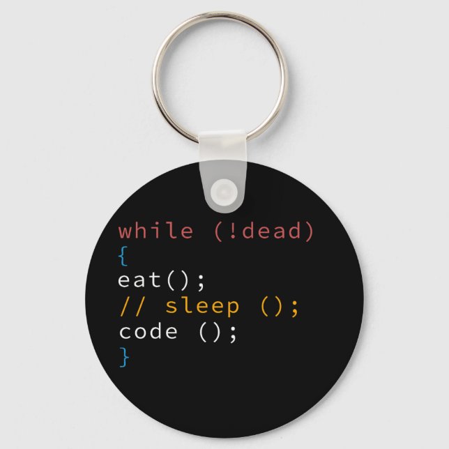 Computer Science Python Programmer Eat Code Sleep Keychain (Front)