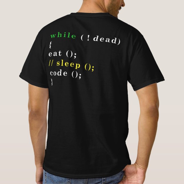 Computer Science Python Programmer Eat Code Sleep T-Shirt (Back)