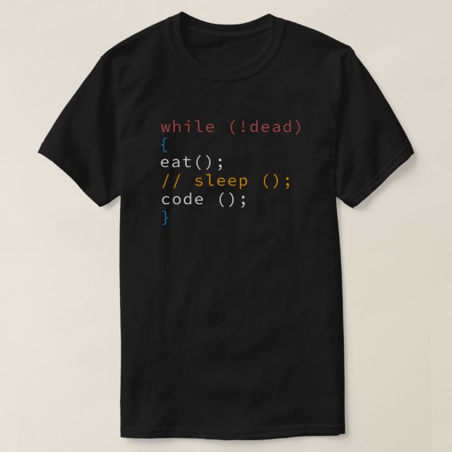 Computer Science Python Programmer Eat Code Sleep T-Shirt (Design Front)