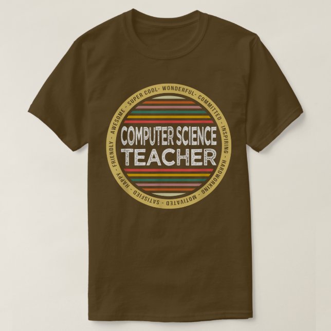 Computer Science Teacher Shirt Funny Profession Bi (Design Front)