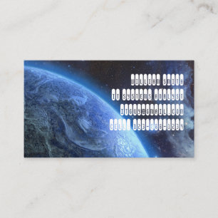 Computer Science Tech Blue Planet in Space QR Code Business Card