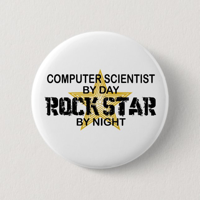 Computer Scientist Rock Star Button (Front)