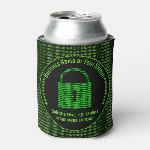 Computer Security Digital Trade Show Event Freebie Can Cooler