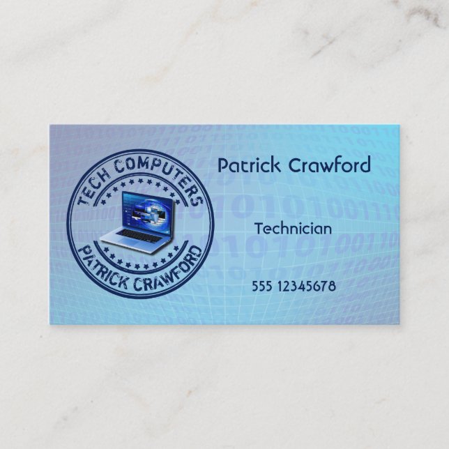Computer Service Repair Technician Or PC Shop Business Card (Front)