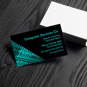 Computer Services Business Card by Luckyturtle at Zazzle