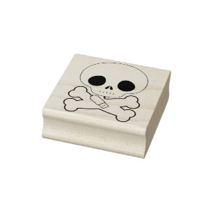 Computer skull with usb illustration art stamp