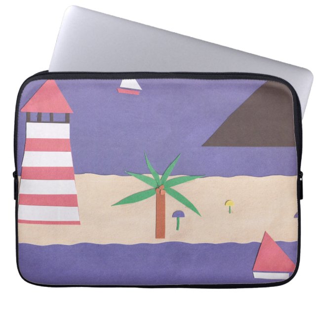 Computer Sleeve with a Beach Scene (Front)