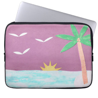 Computer Sleeve with a Palm and Ocean Scene