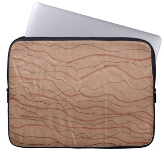 Computer Sleeve with Brown Marbled Design