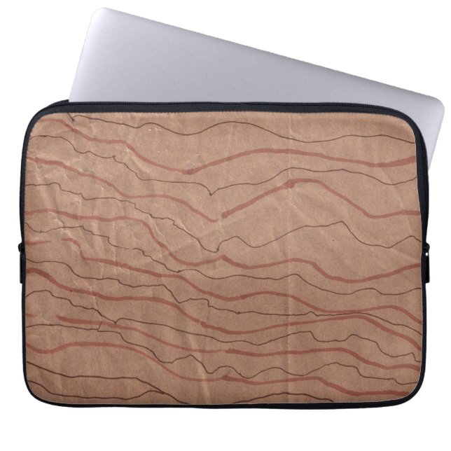 Computer Sleeve with Brown Marbled Design (Front)