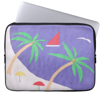 Computer Sleeve with Island Scene