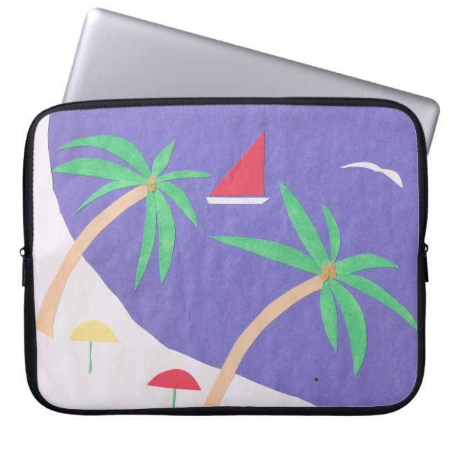 Computer Sleeve with Island Scene (Front)