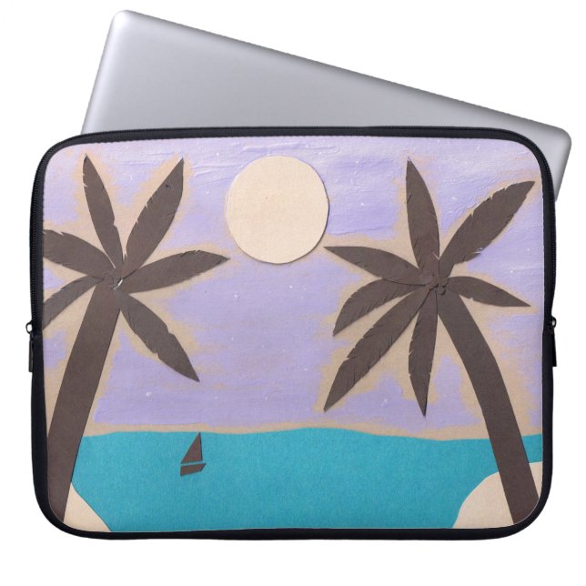 Computer Sleeve with Palm Beach Scene (Front)