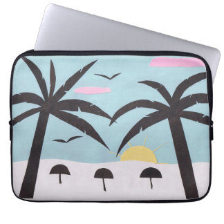 Computer Sleeve with Sunset Beach Scene