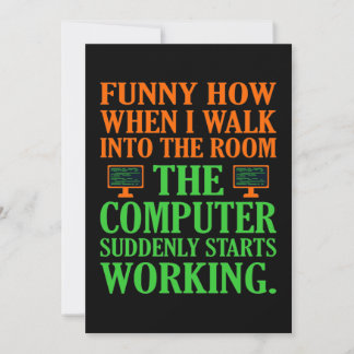 Computer Starts Working Software Programmer IT Thank You Card