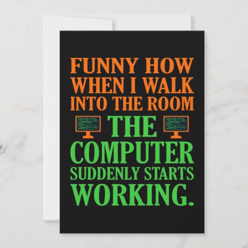 Computer Starts Working Software Programmer IT Thank You Card