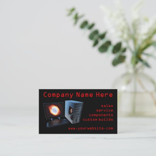 Computer store business cards Zazzle