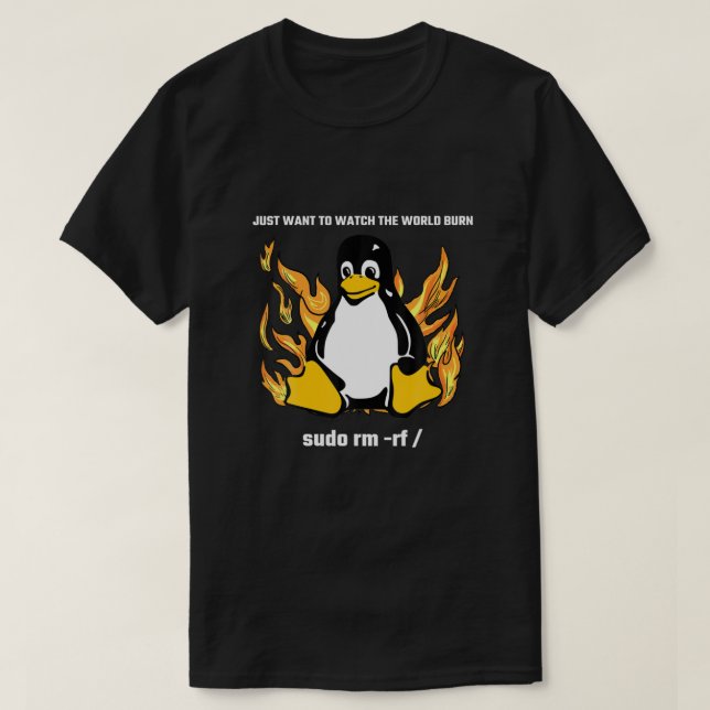 Computer - Sudo Rm -Rf / Tux Linux Penguin - Progr T-Shirt | Zazzle