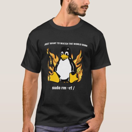 Computer _ Sudo Rm _Rf  Tux Linux Penguin _ Progr T_Shirt