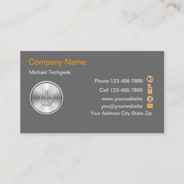 Computer Tech Business Cards (Front)