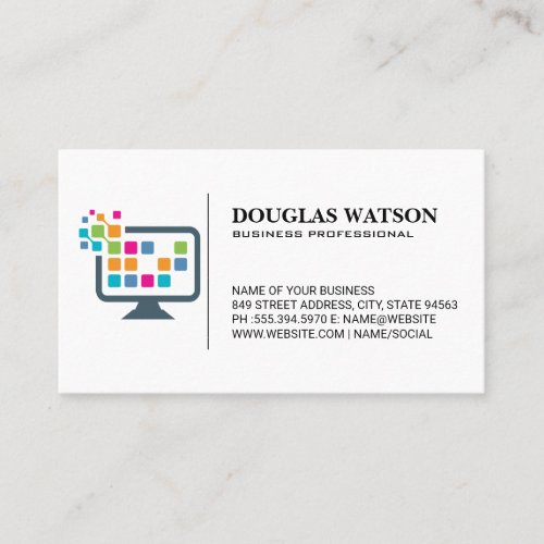 Computer Tech Icon Business Card