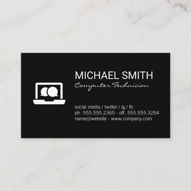 Computer Technician Business Card (Front)