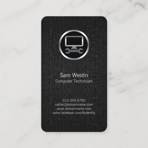 Customizable Computer Technician Computer Wrench Business Card