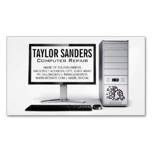 Computer Technician Repair Business Card Magnet